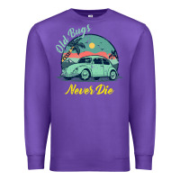 Purple Vintage Funny Beetle Bug Distressed Classic Cars Old Bugs Never Die Premium Sweatshirt - artisFamous