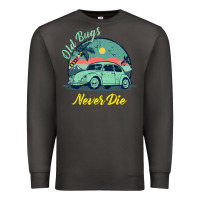 Smoke Vintage Funny Beetle Bug Distressed Classic Cars Old Bugs Never Die Premium Sweatshirt - artisFamous