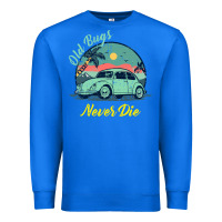 True Royal Vintage Funny Beetle Bug Distressed Classic Cars Old Bugs Never Die Premium Sweatshirt - artisFamous