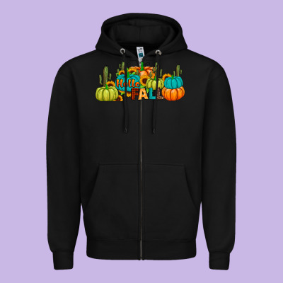 Hello Fall Zipper Hoodie Designed By Jahusdesignshop