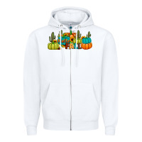 White hello fall Zipper Hoodie - JahusDesignShop