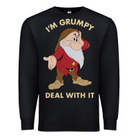 Black snow white i'm grumpy deal with it portrait t shirt Premium Sweatshirt - artisFamous