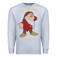 Heather Grey snow white i'm grumpy deal with it portrait t shirt Premium Sweatshirt - artisFamous
