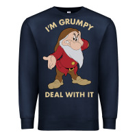 Navy snow white i'm grumpy deal with it portrait t shirt Premium Sweatshirt - artisFamous