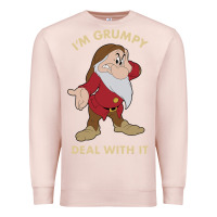 Pale Pink snow white i'm grumpy deal with it portrait t shirt Premium Sweatshirt - artisFamous
