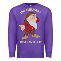 Purple snow white i'm grumpy deal with it portrait t shirt Premium Sweatshirt - artisFamous