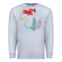 Heather Grey the little mermaid ari  and flounder sea t shirt Premium Sweatshirt - artisFamous