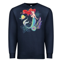 Navy the little mermaid ari  and flounder sea t shirt Premium Sweatshirt - artisFamous