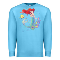 Ocean Blue the little mermaid ari  and flounder sea t shirt Premium Sweatshirt - artisFamous