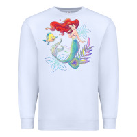 White the little mermaid ari  and flounder sea t shirt Premium Sweatshirt - artisFamous