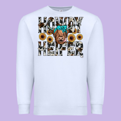Howdy Heıfer Premium Sweatshirt Designed By Jahusdesignshop