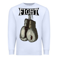 White boxing vintage fight gloves Premium Sweatshirt - artisFamous
