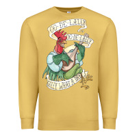 Antique Gold alan a dale rooster  oo de lally golly what a day tattoo watercolor pa Premium Sweatshirt - artisFamous