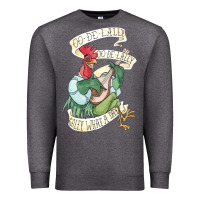 Charcoal Heather alan a dale rooster  oo de lally golly what a day tattoo watercolor pa Premium Sweatshirt - artisFamous