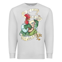 Dove Grey alan a dale rooster  oo de lally golly what a day tattoo watercolor pa Premium Sweatshirt - artisFamous