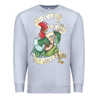 Heather Grey alan a dale rooster  oo de lally golly what a day tattoo watercolor pa Premium Sweatshirt - artisFamous