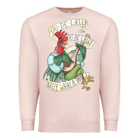 Pale Pink alan a dale rooster  oo de lally golly what a day tattoo watercolor pa Premium Sweatshirt - artisFamous