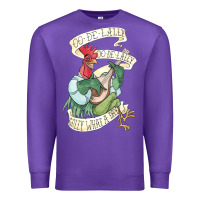 Purple alan a dale rooster  oo de lally golly what a day tattoo watercolor pa Premium Sweatshirt - artisFamous
