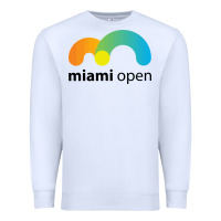 White MIAMI OPEN Premium Sweatshirt - artisFamous