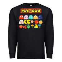 Black 80s pacman ghosts video games Premium Sweatshirt - artisFamous