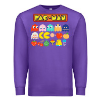 Purple 80s pacman ghosts video games Premium Sweatshirt - artisFamous