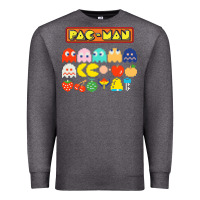 Charcoal Heather 80s pacman ghosts video games Premium Sweatshirt - artisFamous