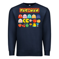 Navy 80s pacman ghosts video games Premium Sweatshirt - artisFamous