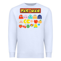 White 80s pacman ghosts video games Premium Sweatshirt - artisFamous