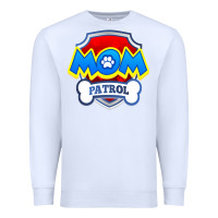 White funny mom patrol  funny dog mom gift birthday party t shirt Premium Sweatshirt - artisFamous