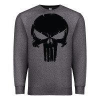 Charcoal Heather the punisher skull black Premium Sweatshirt - artisFamous