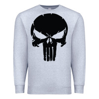 Heather Grey the punisher skull black Premium Sweatshirt - artisFamous