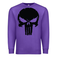Purple the punisher skull black Premium Sweatshirt - artisFamous