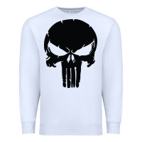 White the punisher skull black Premium Sweatshirt - artisFamous