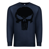 Navy the punisher skull black Premium Sweatshirt - artisFamous