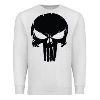 Oatmeal Heather the punisher skull black Premium Sweatshirt - artisFamous