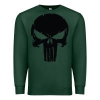 Sports Green the punisher skull black Premium Sweatshirt - artisFamous