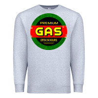 Heather Grey GARAGE CAR GASOLINE Premium Sweatshirt - artisFamous