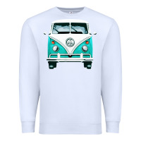 White hippie surf van Premium Sweatshirt - artisFamous
