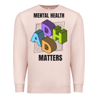 Pale Pink adhd mental health matters Premium Sweatshirt - artisFamous