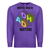 Purple adhd mental health matters Premium Sweatshirt - artisFamous