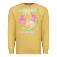 Antique Gold distressed teal raptor clever girl t shirt Premium Sweatshirt - artisFamous