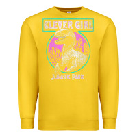 Lemon distressed teal raptor clever girl t shirt Premium Sweatshirt - artisFamous