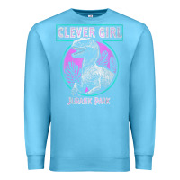 Ocean Blue distressed teal raptor clever girl t shirt Premium Sweatshirt - artisFamous
