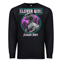 Black distressed teal raptor clever girl t shirt Premium Sweatshirt - artisFamous