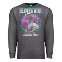 Charcoal Heather distressed teal raptor clever girl t shirt Premium Sweatshirt - artisFamous