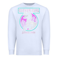 White distressed teal raptor clever girl t shirt Premium Sweatshirt - artisFamous