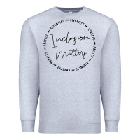 Heather Grey inclusion matters with empathy bravery respect Premium Sweatshirt - artisFamous