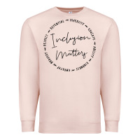 Pale Pink inclusion matters with empathy bravery respect Premium Sweatshirt - artisFamous