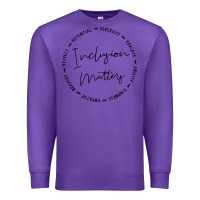 Purple inclusion matters with empathy bravery respect Premium Sweatshirt - artisFamous