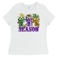 White Tis the season crawfish Mardi Gras Ladies Tee - FaDigitalArtStudio